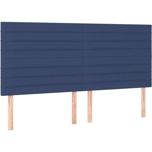  Krevet box spring s madracem LED plavi 200x200 cm od tkanine Slike