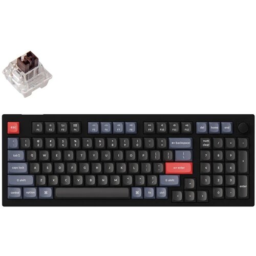 KEYCHRON V5 QMK Mehanska Tipkovnica / karbonsko črna / K Pro Brown / V5-D1, (22108692) Slike