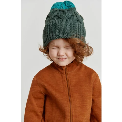 Reima Dječja kapa boja: zelena, od debele pletenine, vunena
