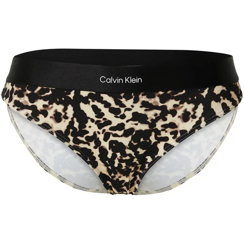 Calvin Klein Swimwear Bikini hlačke bež / rjava / črna