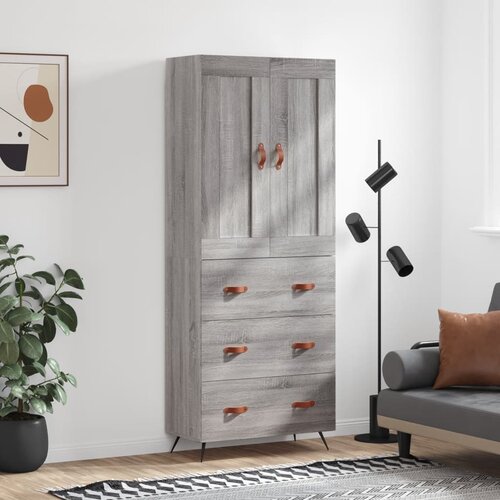 vidaXL Visoka komoda siva sonome 69 5x34x180 cm od konstruiranog drva Cijene