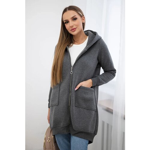 Kesi Insulated sweatshirt with a zipper at the back graphite Cene