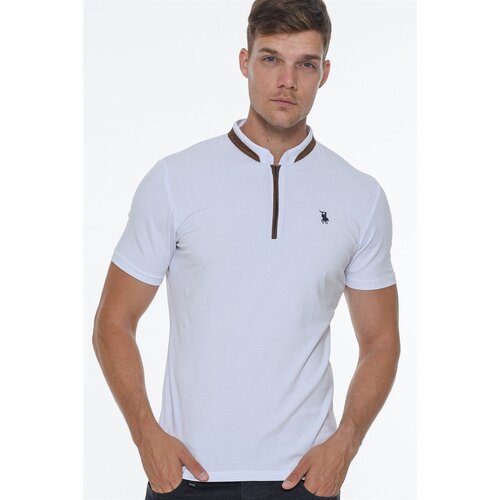 Dewberry T8571 ZIPPER MEN&amp;#039;S T-SHIRT-WHITE Slike