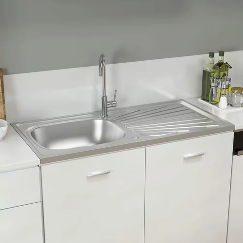 vidaXL Kuhinjski sudoper srebrni 1000x500x155 mm od nehrđajućeg čelika
