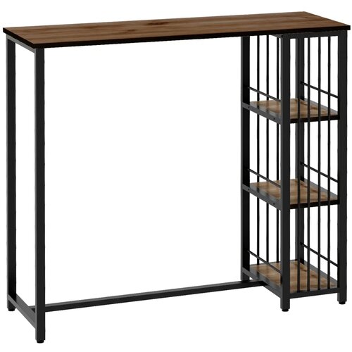  Barski stol  stojeći stol  kuhinjski pult  industrijski dizajn  3 police  120 x 40 x 105 cm  crna + smeđa Cijene