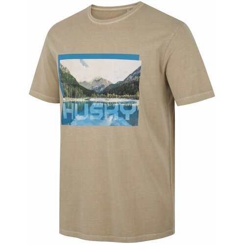 Husky Men's cotton T-shirt Tee Lake M beige Slike