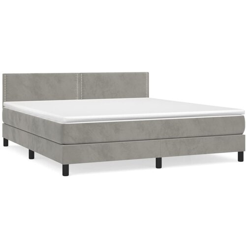 Maison Chic Box spring postelja - Vzmetna postelja z vzmetnico svetlo siva 180x200 cm žamet SL16083, (21895931) Cene