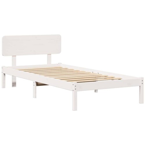 VidaXL Konstrukcija postelje z vzglavjem Bela 75 x 190 cm, (5000063997) Slike