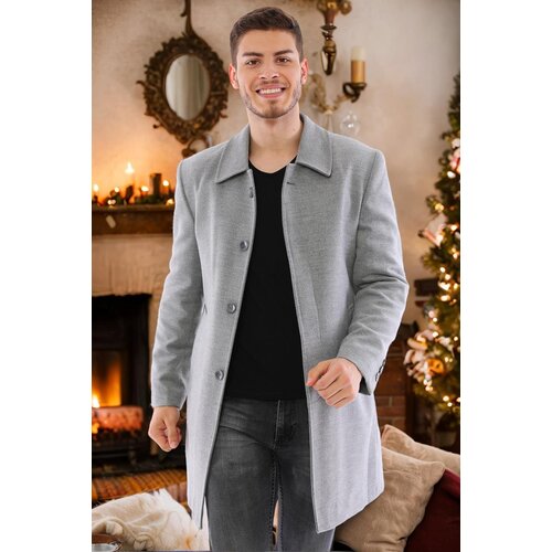 Dewberry PLT8365 MEN&amp;#039;S COAT-STRAIGHT GREY Slike
