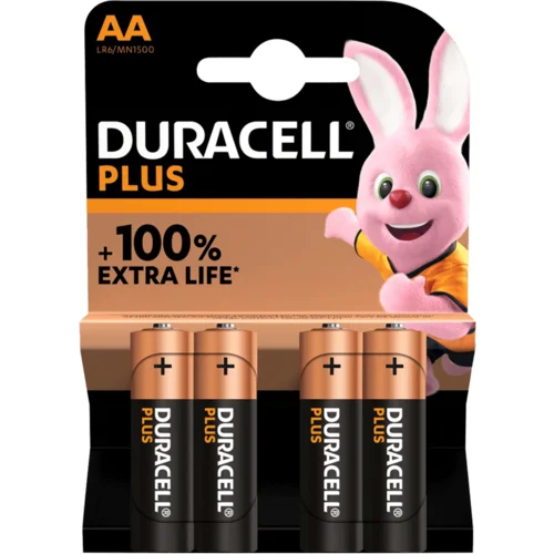 Duracell Baterija alkalna, AA, 1,5 V, blister 4 kom. – AA B4