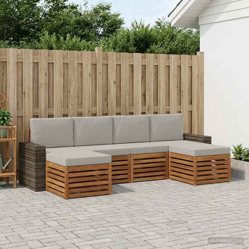  Setovi sofa 6 pcs Prirodna i svjetlosiva Čvrsto drvo akacije Cene