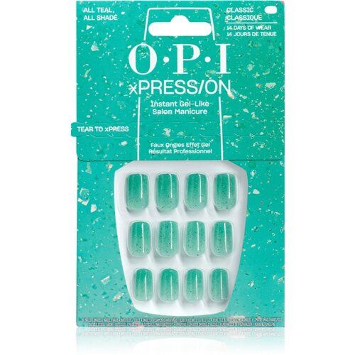 OPI Make &amp;lsquo;Em Jelly! XPRESS/ON Umjetni nokti All Teal, All Shade 30 kom Slike
