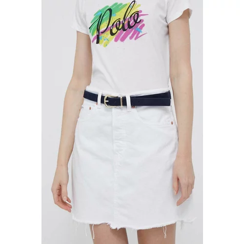 Polo Ralph Lauren Traper suknja boja: bijela, mini, ravna