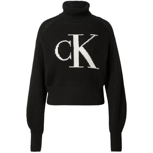 Calvin Klein Jeans Pulover crna / bijela
