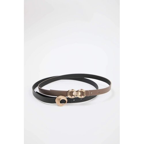 TRENDYOLMILLA Trendyol ženski set sa pojasom Twoaw26Ke00032, Crna-Mink Slike