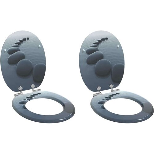  Toaletni pokrov s tiho zaporo 2 pcs Siva 44 x 38 cm MDF plo&scaron;ča, (5000207976) Cene