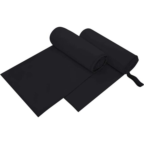 vidaXL Športne brisače 2 pcs Črna 200 x 100 cm Poliester in poliamid Cene