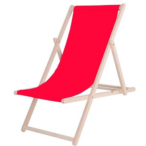 springos Zložljiv ležalnik za plažo, izdelan iz lesa z rdečim materialom., (21629389) Cene