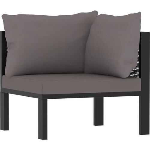 VidaXL Modularna kutna sofa od poliratana s lijevim naslonom antracit Slike