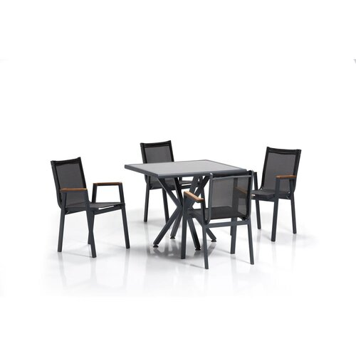 Floriane Garden Tamno sivi aluminijski vrtni blagovaonski set za 4 osobe Samara - Slike