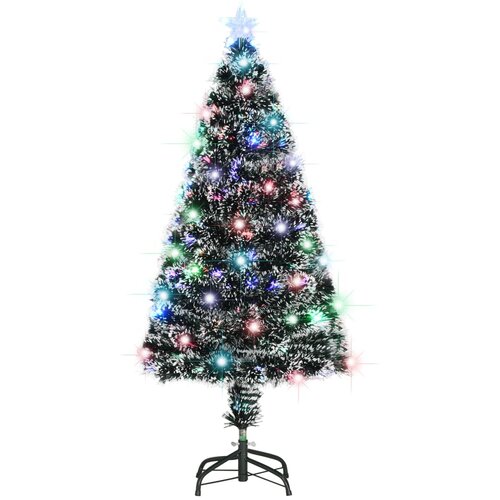 vidaXL Umetna novoletna jelka s stojalom / LED 120 cm optična vlakna Cene