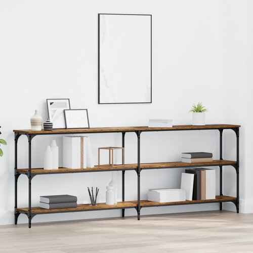 VidaXL Konzolna Miza Stari Les 200x29x75 cm Obdelan Les Slike