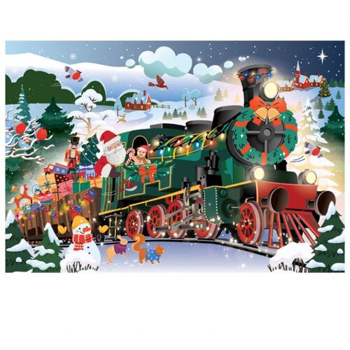  PUZZLE 250 KOM TUBA CHRISTMAS &amp;quot;SANTA`S TRAIN&amp;quot; INTERDRUK Slike