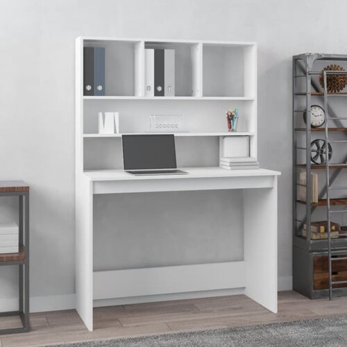 vidaXL Radni stol s policama bijeli 102x45x148 cm konstruirano drvo Cijene
