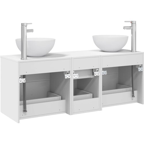  Set ormarića za kupaonicu 3 kom. Bijela 49,5 x 35 x 63 cm Slike