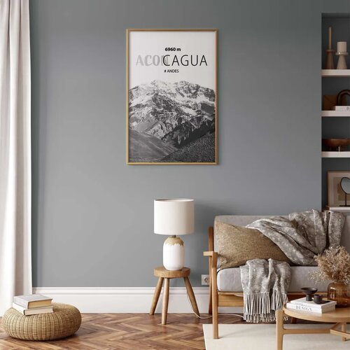  Plakat - The majestic peak of Aconcagua mountain crown mountain landscape 60x90 Zlatni okvir Cene