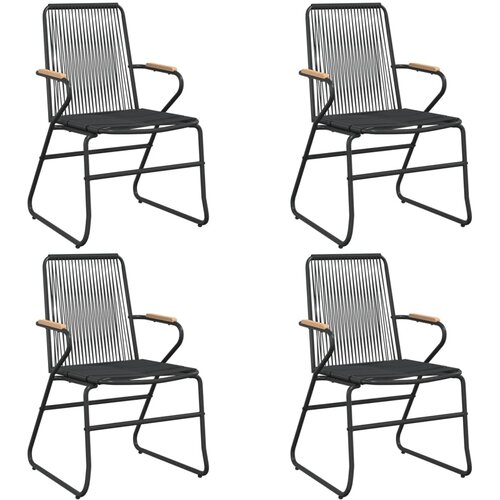  5-dijelni vrtni blagovaonski set od PVC ratana crni Slike
