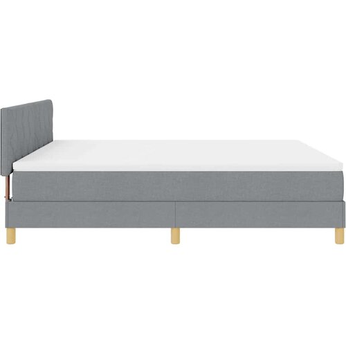  LED Box Spring Krevet Svijetlo siva 180 x 200 cm tkanina Slike