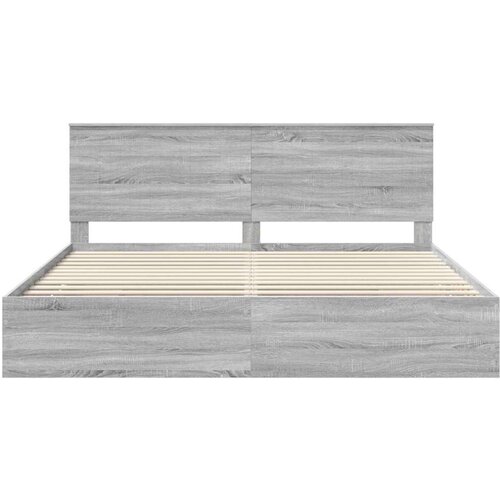  Okvir za krevet Siva Sonoma 200 x 200 cm Inženjersko Drvo Slike