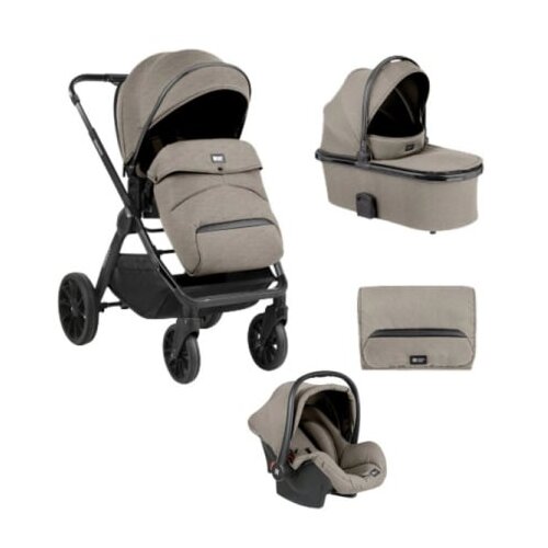 Kikka Boo kolica TIFFANY beige premium set 3in1 sa tvrdom korpom i autosedi&amp;scaron;tem I-TRAIL I-SIZE black Slike