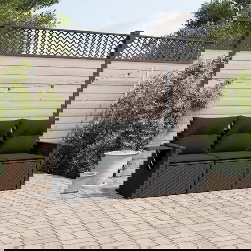  The Living Store Vrtna sedežna garnitura 3-delna z blazinami črn poli ratan - Vrtna Sedežna Garniture, (21443480) Cene