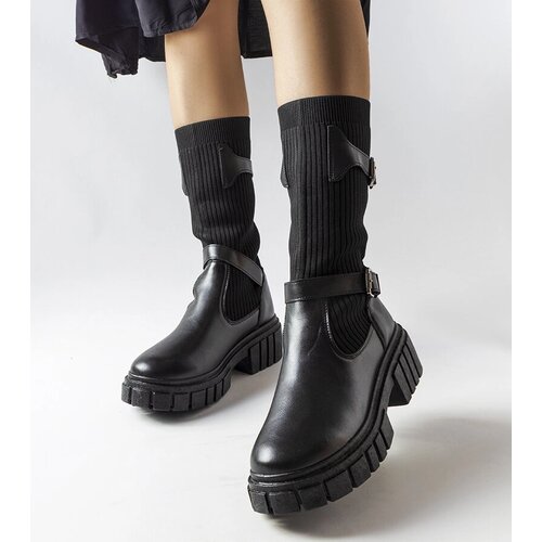 Gemre Black stylish boots with elastic upper Ida Cene