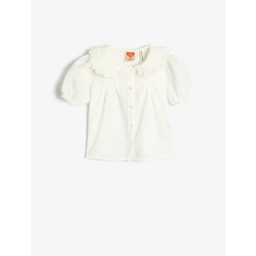 Koton Shirt Baby Collar Frill Detailed Balloon Sleeve Cotton