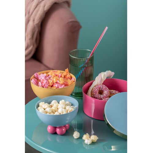 PT LIVING Rožnata dekorativna kovinska &amp;scaron;katla za shranjevanje &amp;oslash; 16x6 cm Double Funky &amp;ndash; Slike