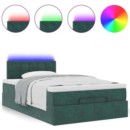 VidaXL okvir za krevet s madraca tamnozeleni 120x190 cm bar&amp;scaron;unasti Slike