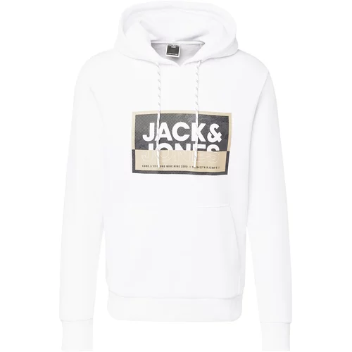 Jack & Jones Sweater majica 'Logan' bež / crna / bijela