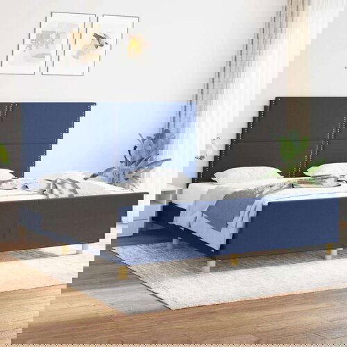  Posteljni okvir z vzglavjem moder 180x200 cm blago, (20905852) Cene