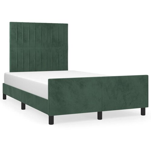 Maison Chic Posteljni Okvir - Dvoposteljna postelja brez vzmetnico temno zelena 120x190 cm žamet, (22082105) Slike