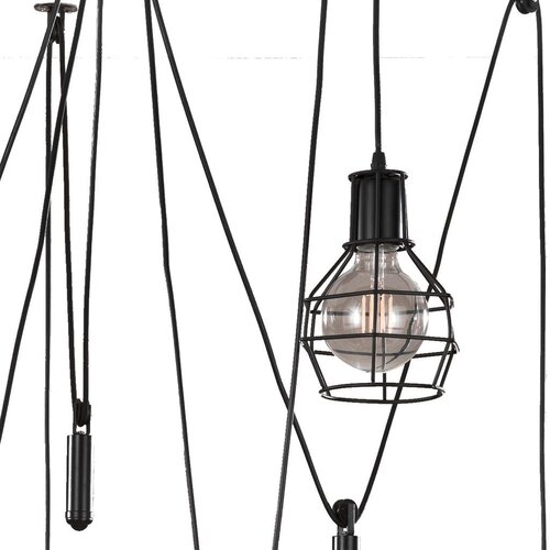 Lesnina XXXL ONLI - Luster na sajli SPIDER 5xE27/15W/230V pauk crna Slike