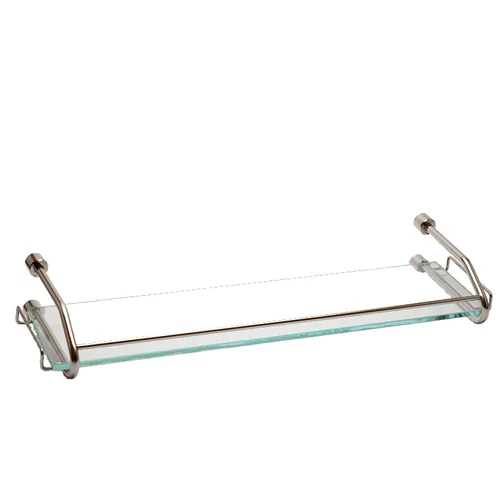 Staklena polica za kupaonicu inox (širina: 55 cm, plemeniti čelik)