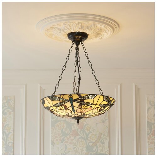 Endon 111869 - Luster na lancu Tiffany ASHTON 3xE27/10W/230V prečnik 45 cm Slike