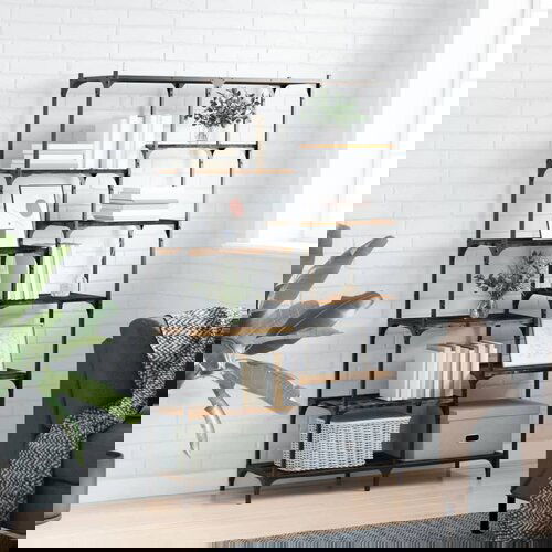 vidaXL Knjižna polica sonoma hrast 100x32x170 cm inž. les in železo Cene