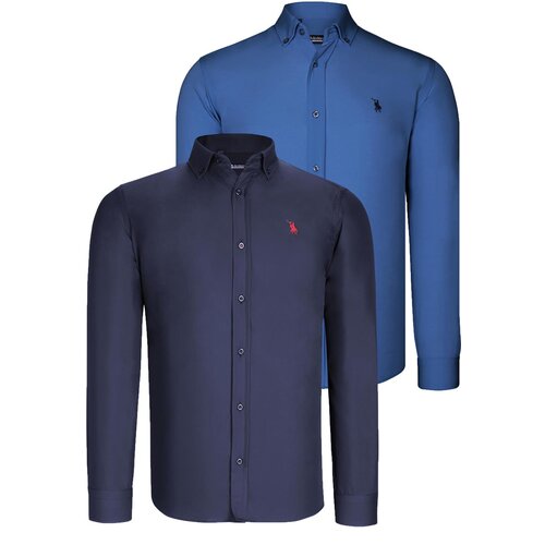 Dewberry DUAL SET G725 MENS SHIRT-NAVY BLUE-INDIGO Slike