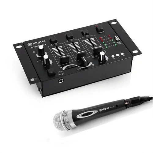 Electronic-Star DJ set Skytec Mini, 1 x 3/2-kanalna mešalna miza + 1 x ročni mikrofon