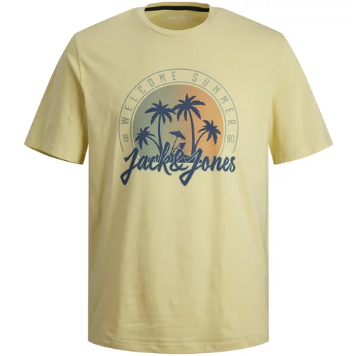Jack & Jones Majica 'SUMMER VIBE' modra / svetlo rumena / oranžna