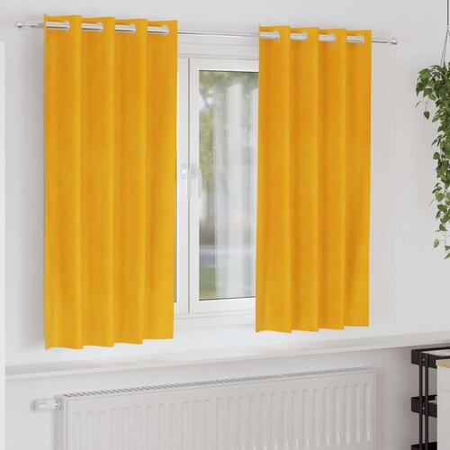  Zastore za zamračivanje s očicama 2 kom Mustard žuto baršun Cijene